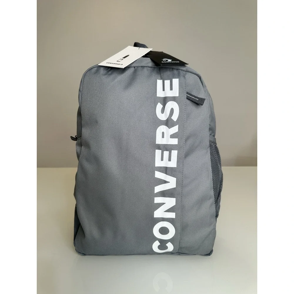 Converse Speed 2 Backpack Grey White Logo School Travel Bag 10018262-A04 NWT OS